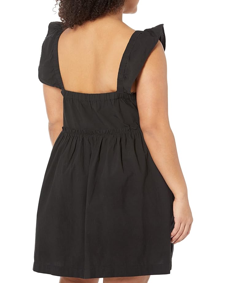 Платье Madewell Marnay Flutter Sleeve Square Neck Easy Mini Dress, реальный черный