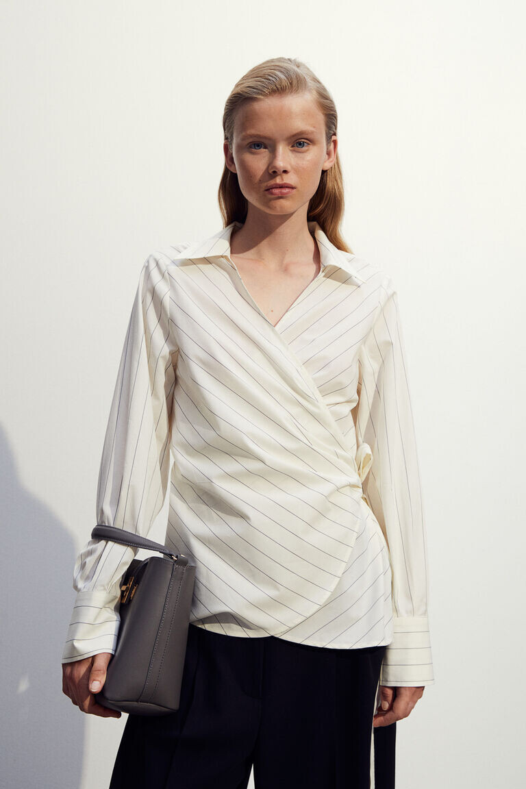 

Рубашка из поплина H&M, бежевый