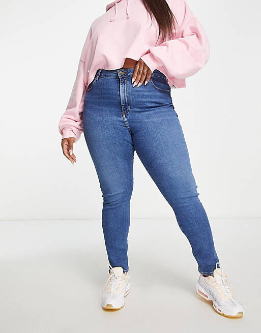 

Темно-синие джинсы скинни ASOS DESIGN Curve