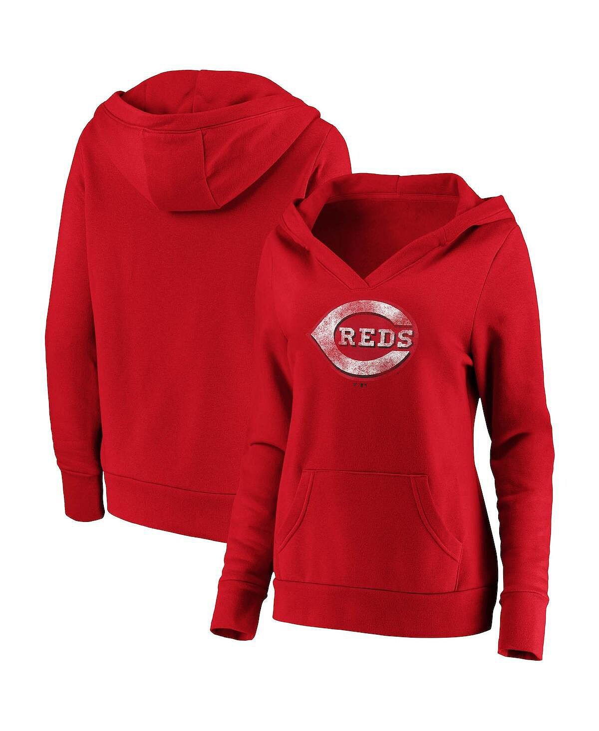 

Женский фирменный красный пуловер с капюшоном Cincinnati Reds Core Team Crossover с v-образным вырезом Fanatics, красный