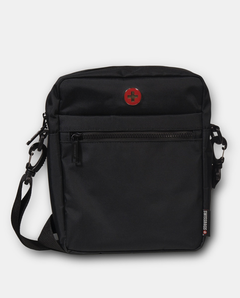 Черная сумка через плечо унисекс из полиэстера высокой плотности Swissbags с карманом RFID Swissbags, черный