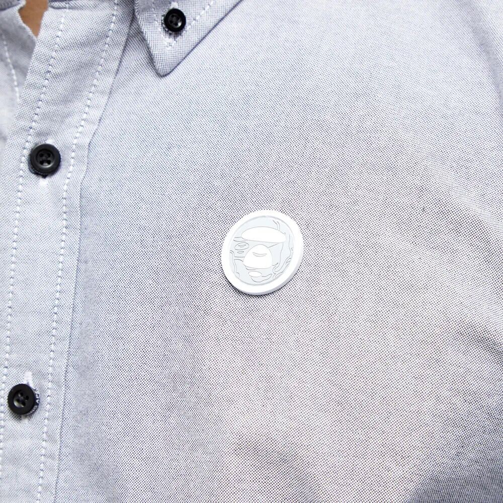 

Оксфордская рубашка с камуфляжным силиконовым значком AAPE by A Bathing Ape Now, черный