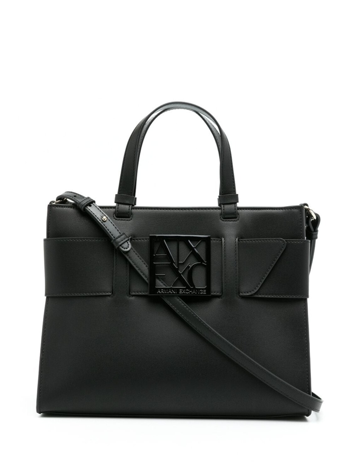 

Armani Exchange сумка-тоут с ремнем на плечо и логотипом, черный