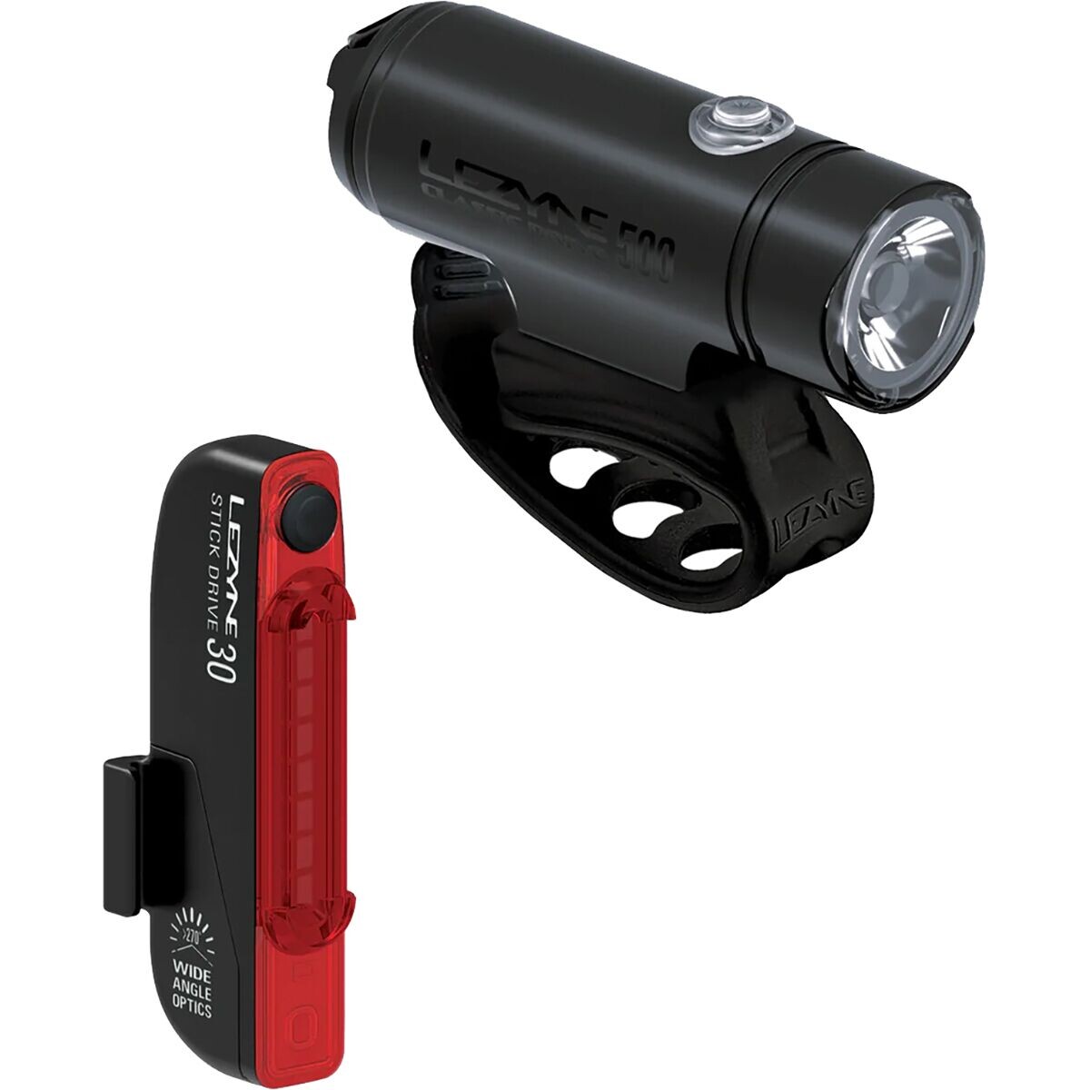 Classic drive 500 plus + пара stick drive light Lezyne, цвет satin black/black