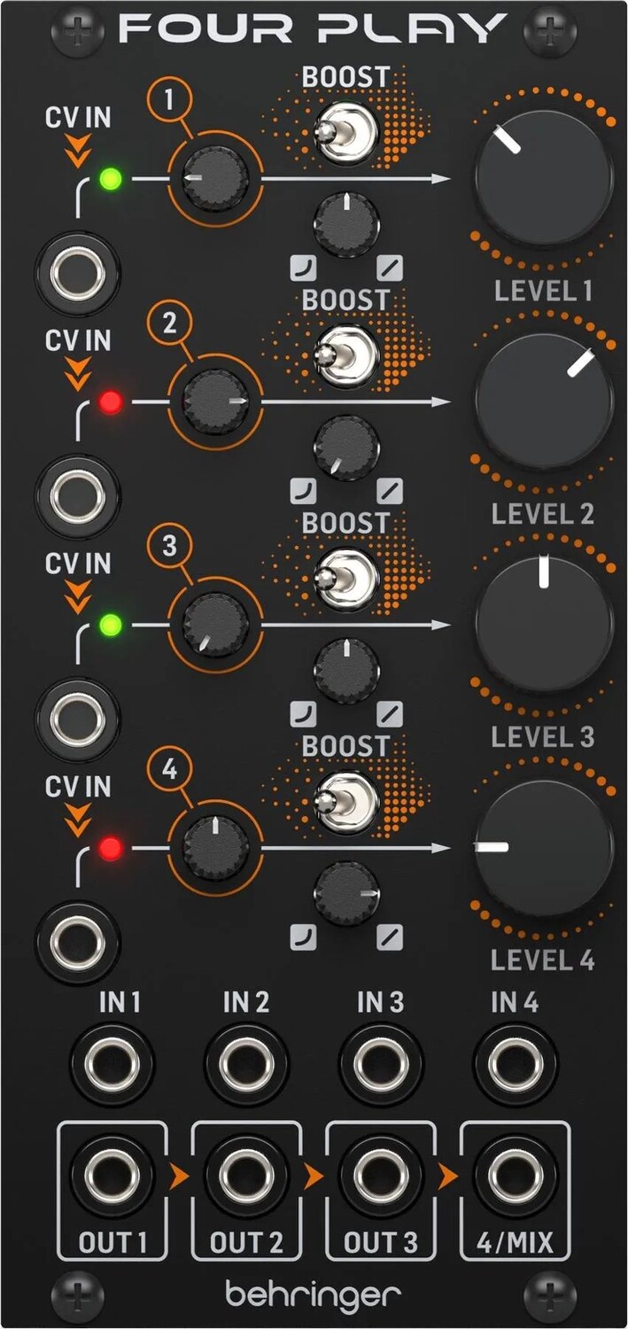 

Новый модуль Behringer Four Play Quad VCA и микшер Eurorack