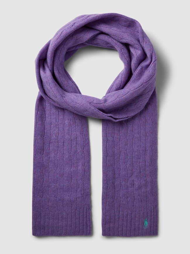 

Шарф вязанной вязки Polo Ralph Lauren, фиолетовый