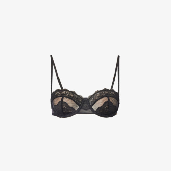 

Бюстгальтер из эластичного кружева с чашечками-балконетом Black Vintage Calvin Klein, черный