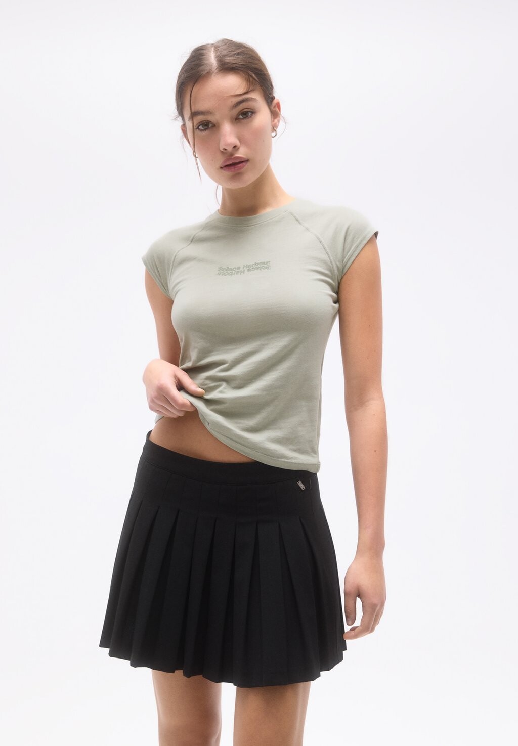 

Футболка с принтом SHORT SLEEVE WITH GRAPHIC PULL&BEAR, цвет green