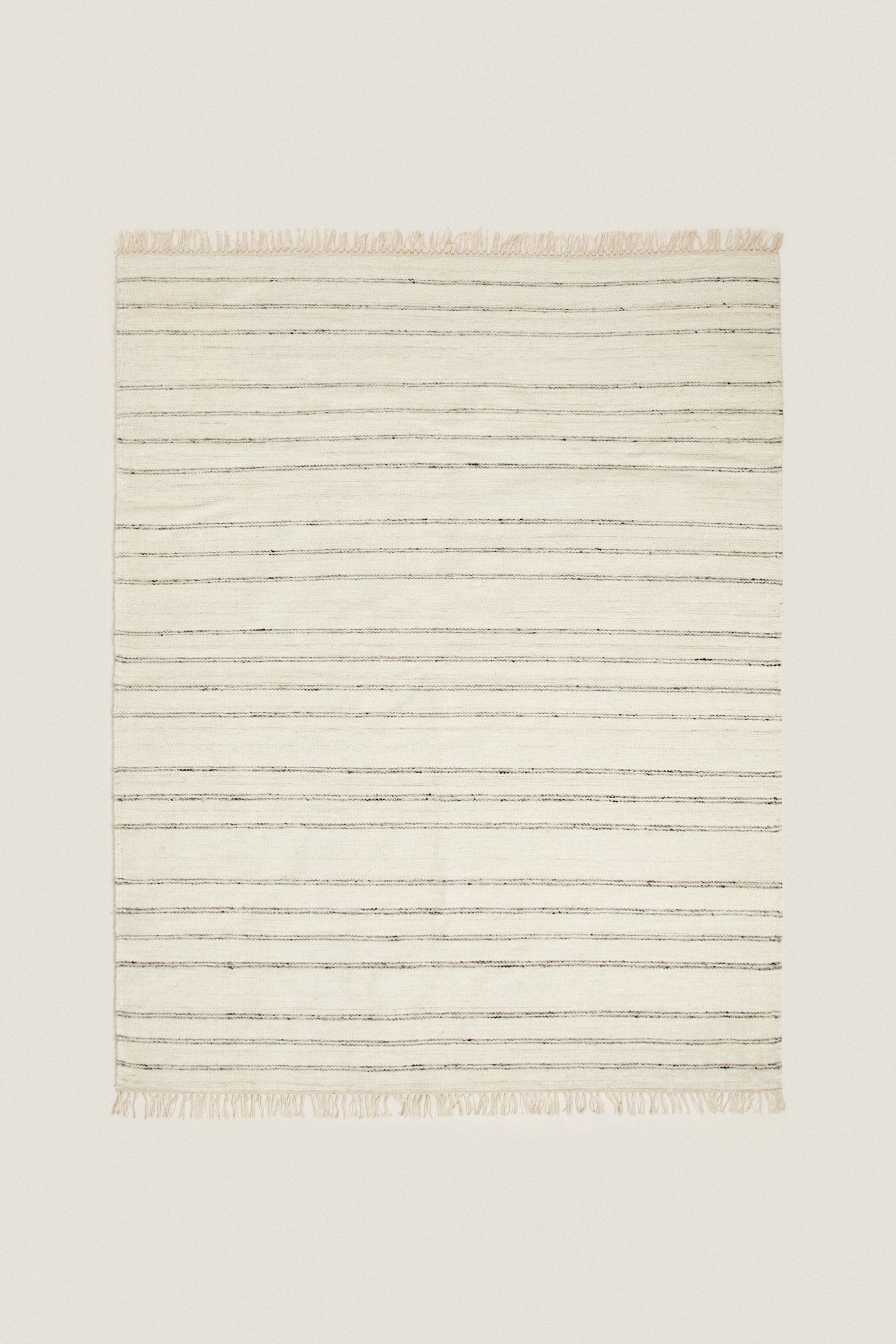 Полосатый шерстяной коврик Zara, серый
