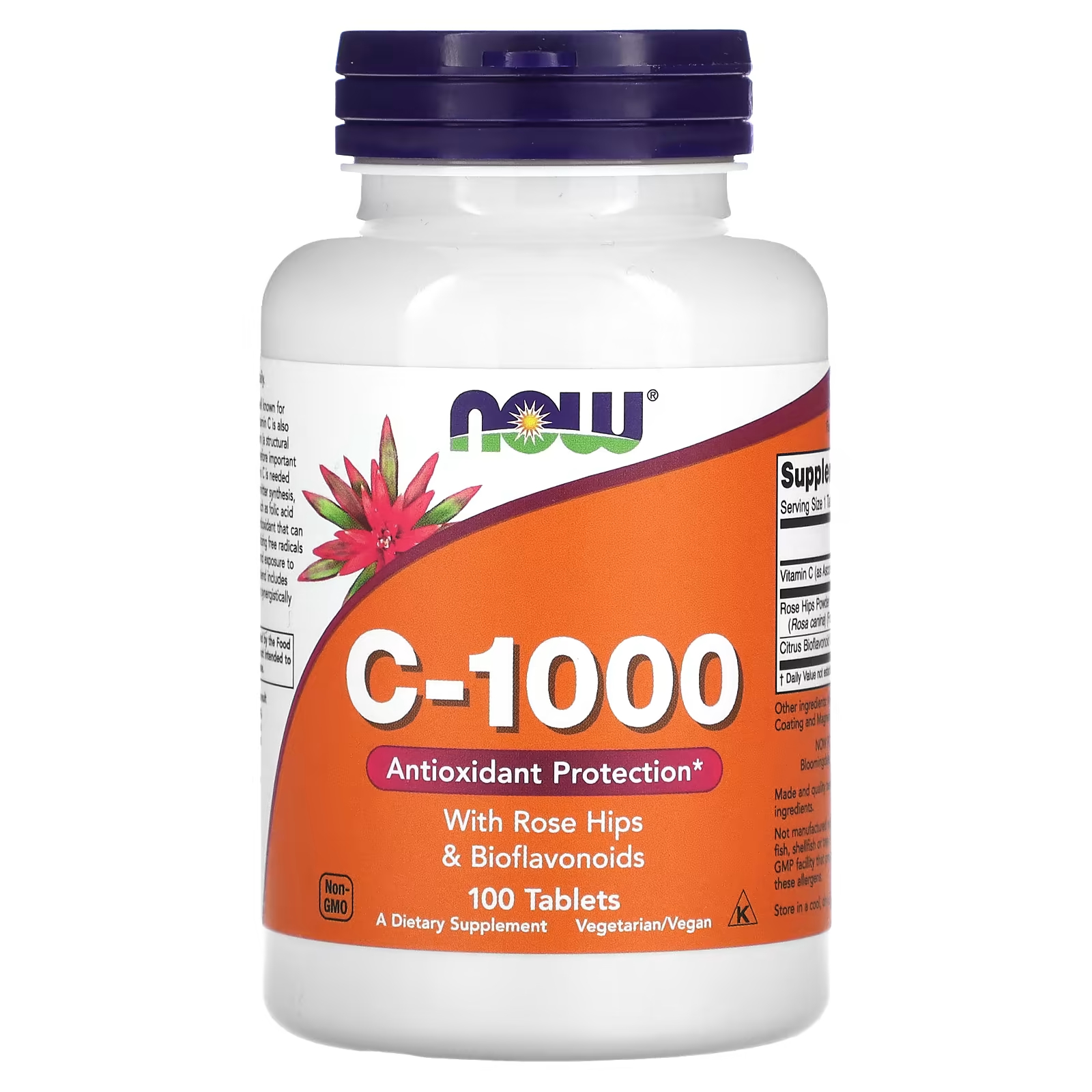Пищевая добавка C-1000 NOW Foods с шиповником и биофлавоноидами, 100 таблеток