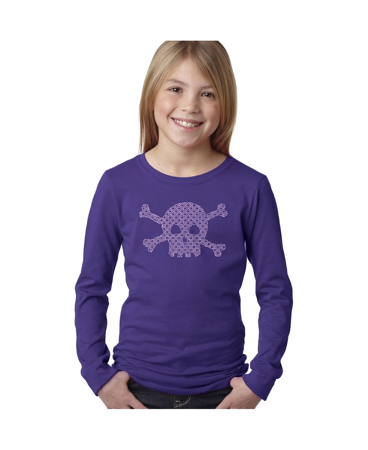 

Футболка с длинным рукавом Big Girl's Word Art — XOXO Skull LA Pop Art