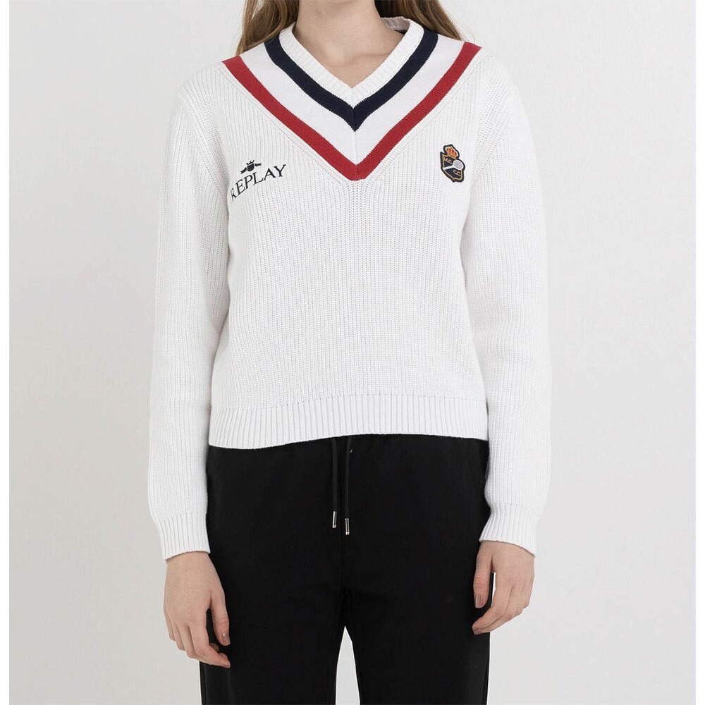 

Свитер Replay WMC603.000.G23378 V Neck, белый
