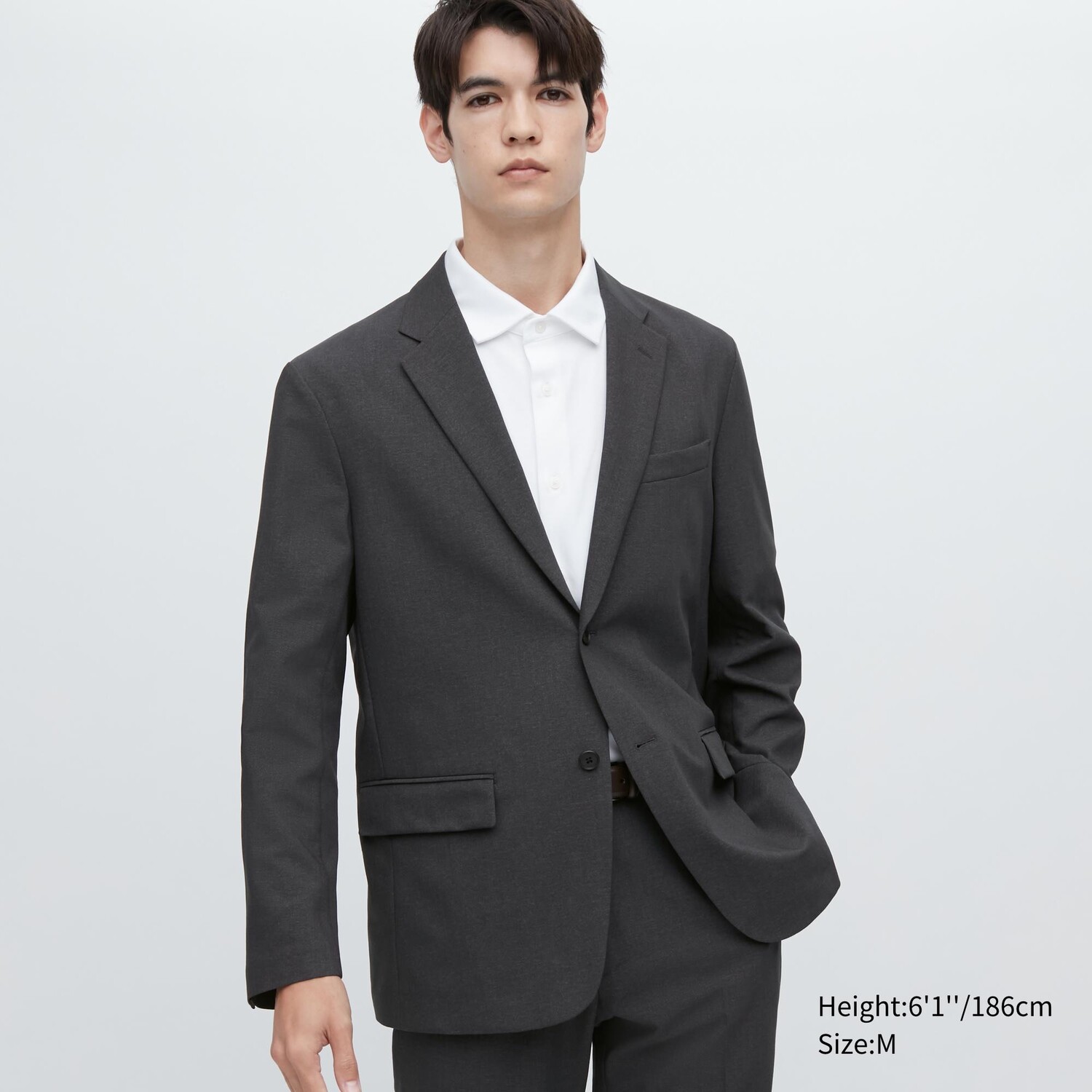 

Пиджак с эффектом шерсти airsense сверхлегкий UNIQLO, темно-серый