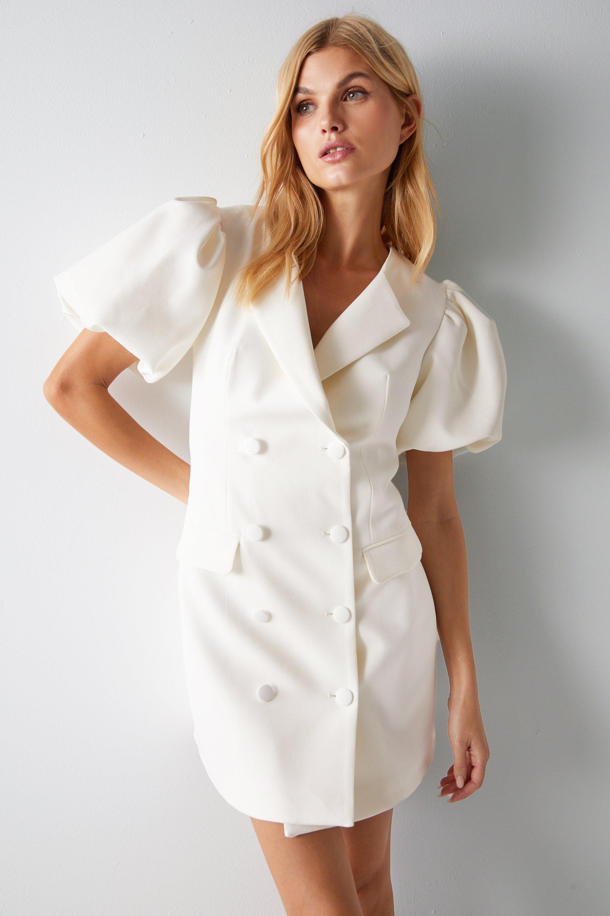 Индивидуальное мини-платье премиум-класса с запахом Warehouse, белый фотографии
