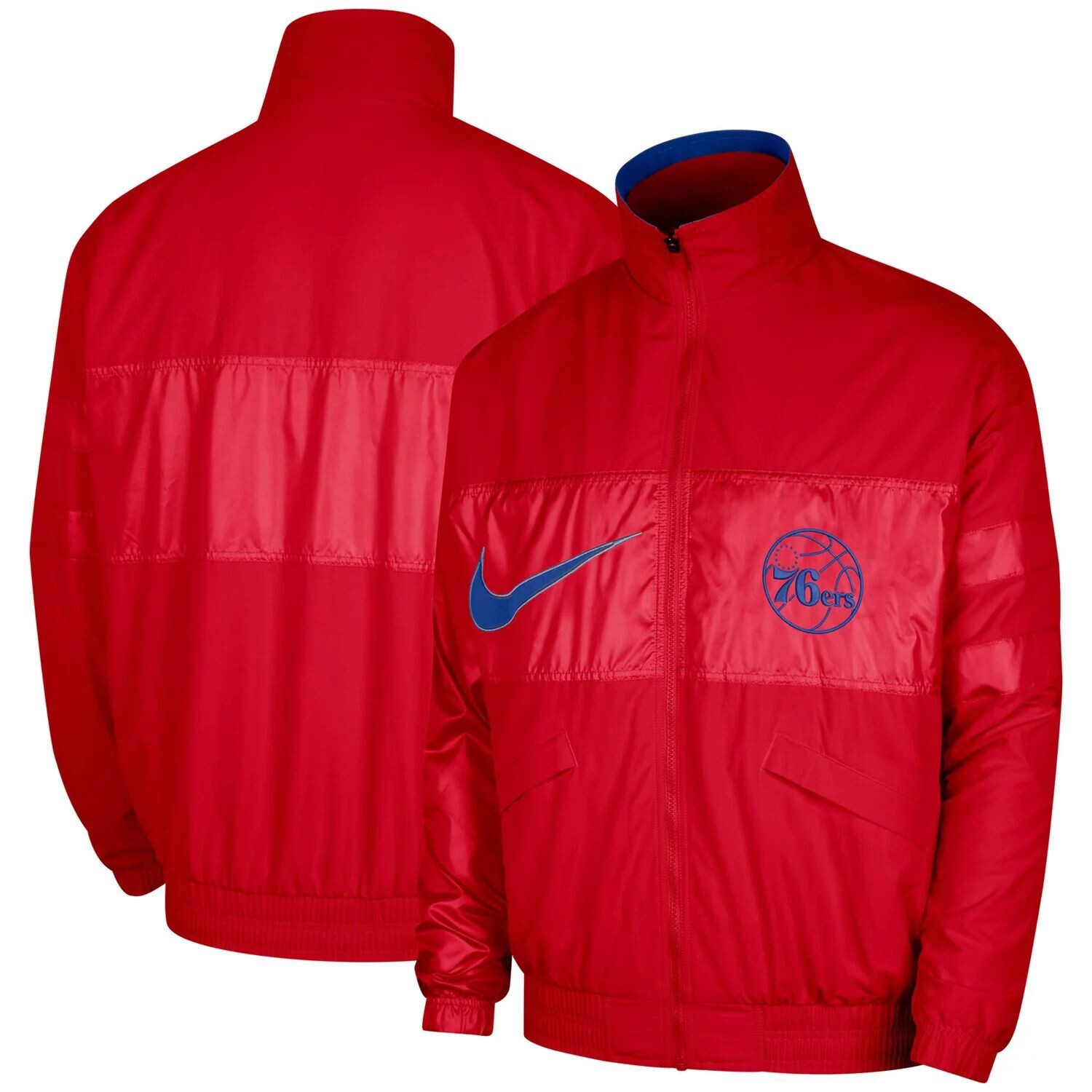 

Мужская красная куртка Philadelphia 76ers Courtside Versus Capsule с молнией во всю длину Nike, Красный
