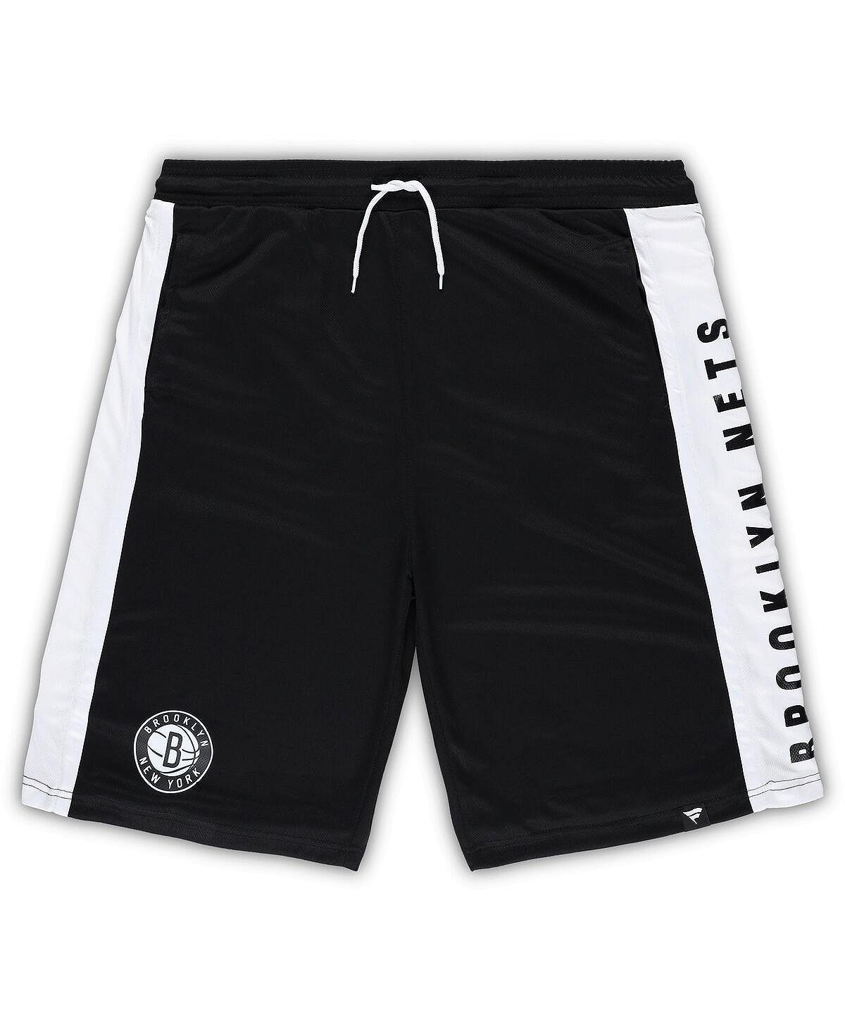 Мужские фирменные черные шорты Brooklyn Nets Big and Tall Referee Iconic Mesh Shorts Fanatics