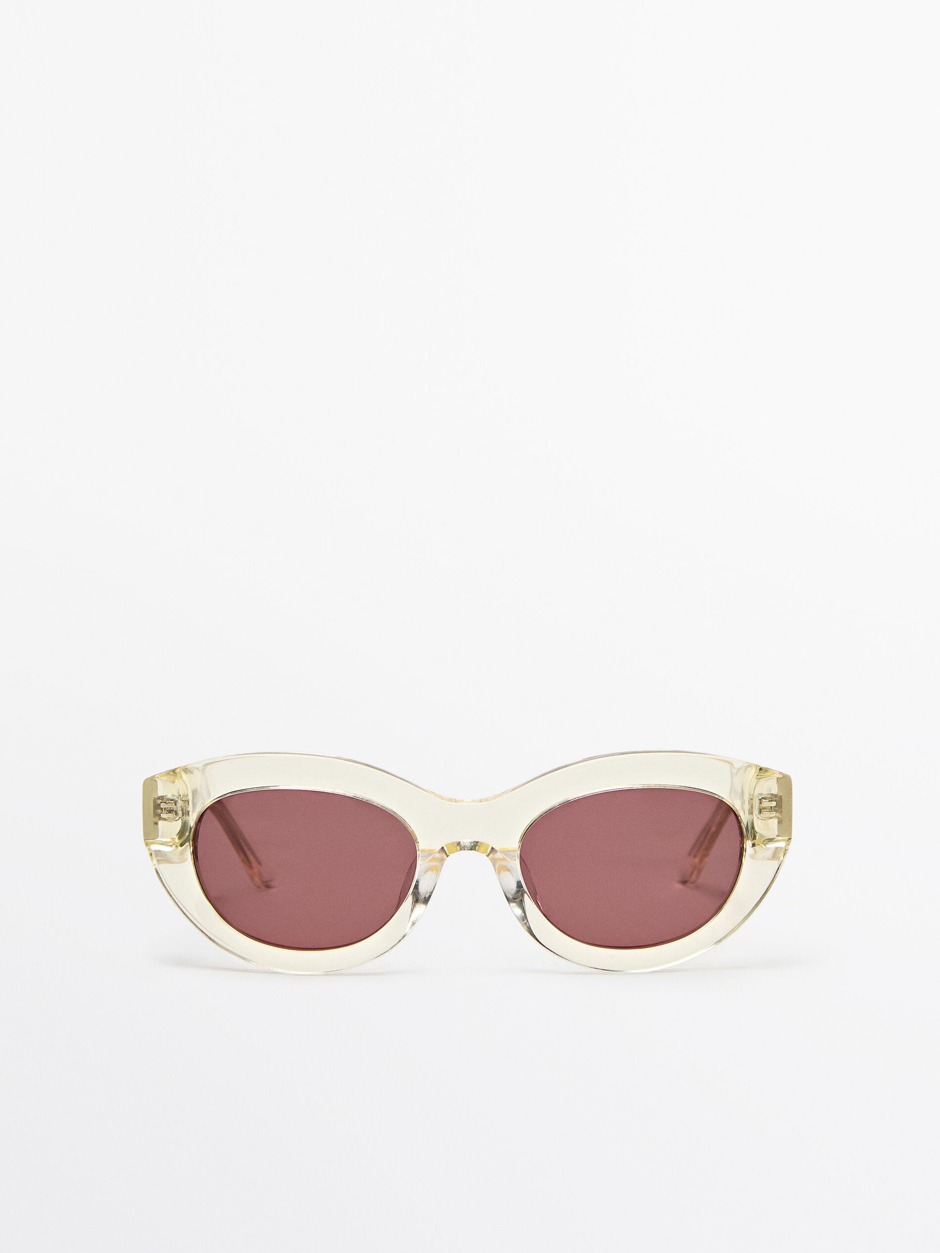 Овальные солнцезащитные очки Massimo Dutti, желтый