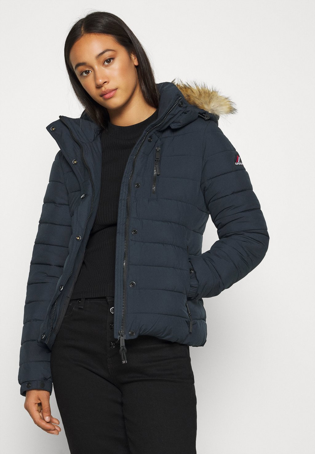 

Зимняя куртка Superdry Classic Fuji Jacket, синий, Черный