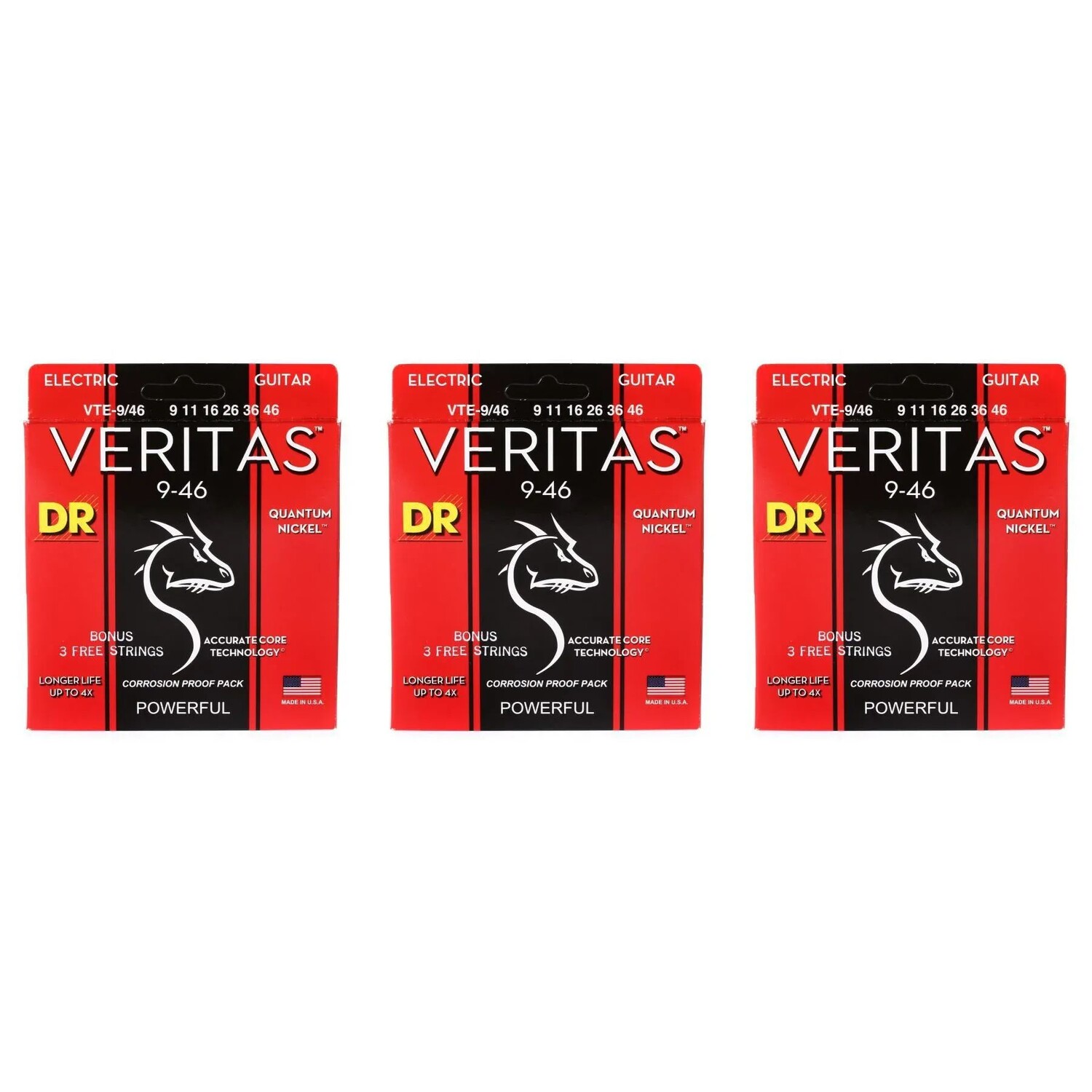 

Струны для электрогитары DR Strings VTE-9/46 Veritas — .009-.046, от легких до средних (3 шт.)