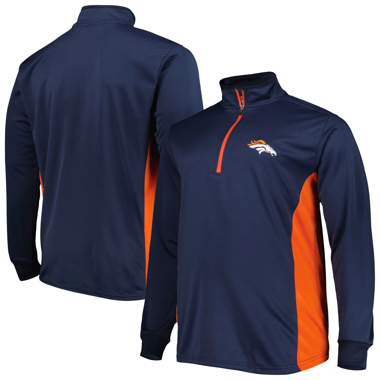 

Мужская темно-синяя/оранжевая куртка Denver Broncos Big & Tall с молнией на четверть