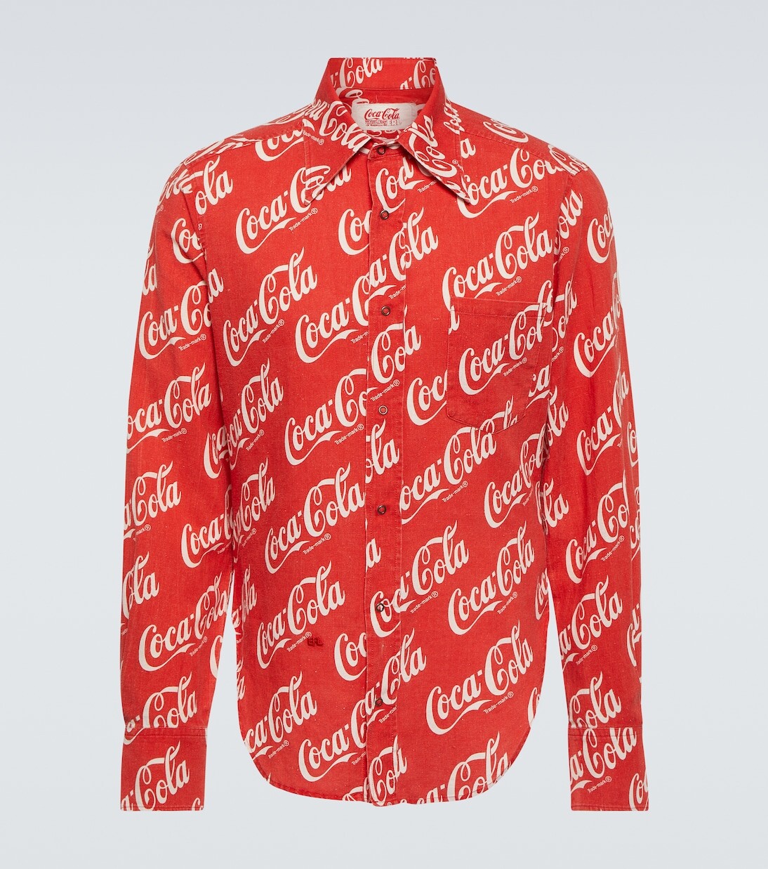 

Рубашка из хлопка и льна с принтом из коллаборации с Coca-Cola Erl, красный