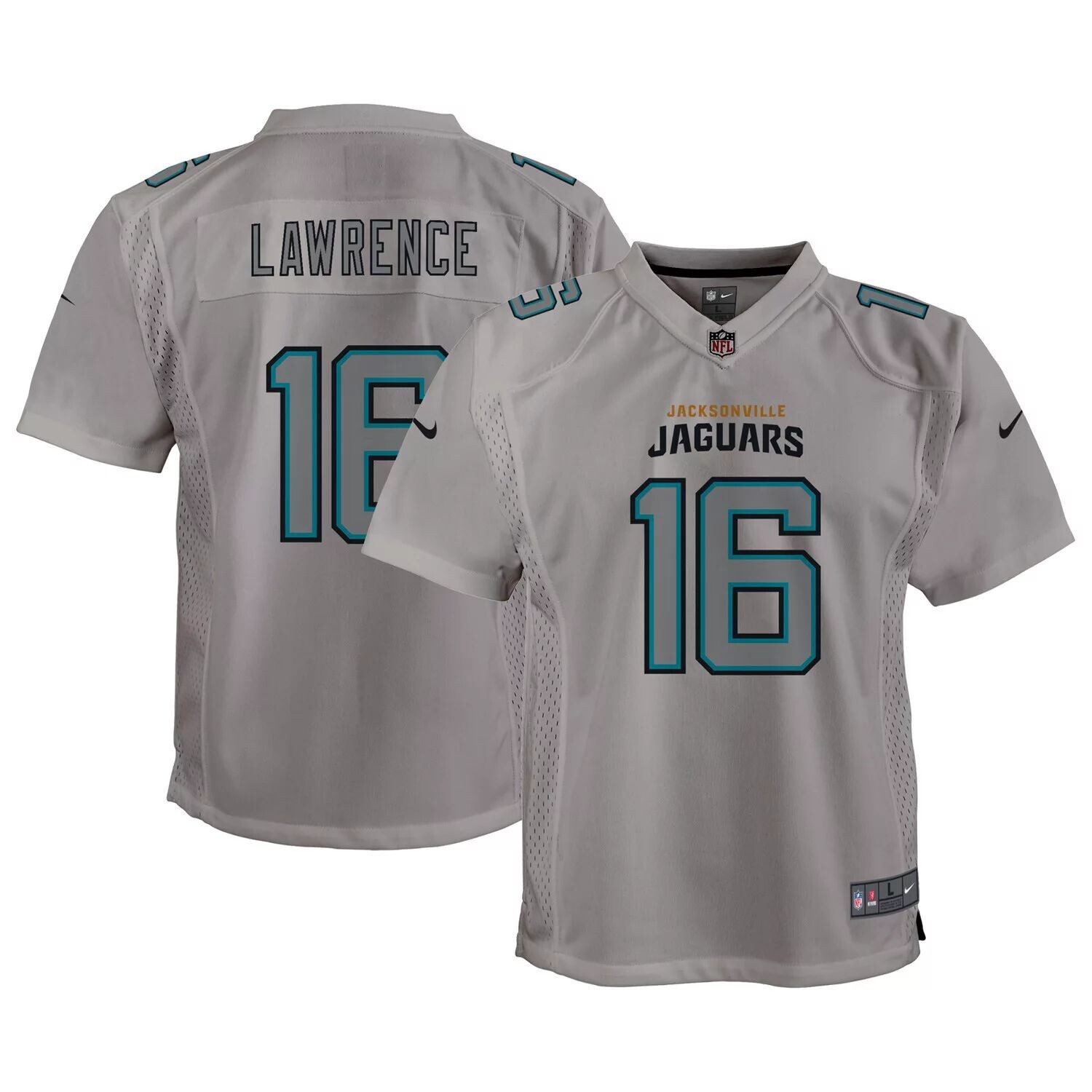 

Молодежный джерси Nike Trevor Lawrence Grey Jacksonville Jaguars Атмосфера игры Nike