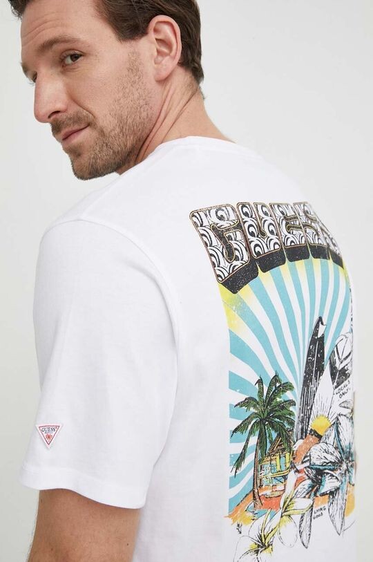 

Хлопковая футболка Guess, белый
