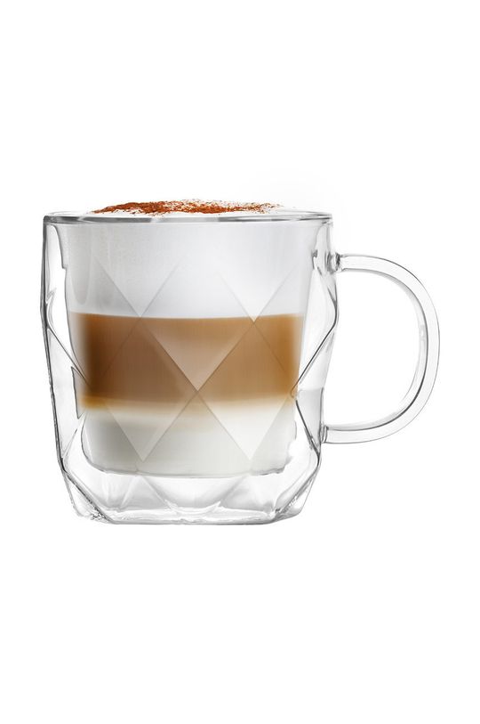 Набор чашек Geo 330 мл (2 шт.) Vialli Design, прозрачный набор кофейных чашек 80 мл 2 шт vialli design мультиколор
