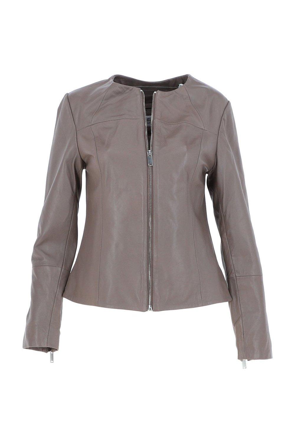 цена Модная куртка без воротника из натуральной кожи 'Francesca' Ashwood Leather, серый