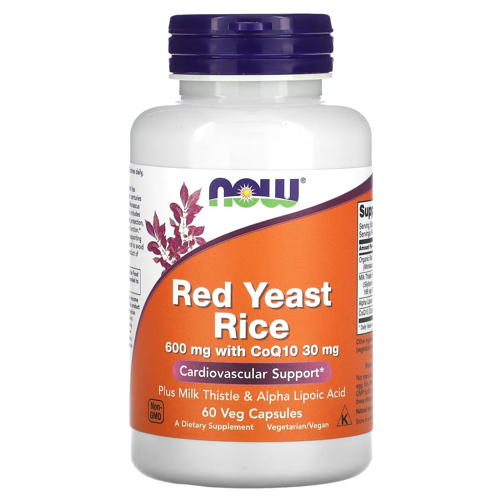 Красный дрожжевой рис Now Foods, 60 растительных капсул solaray гуггул красный дрожжевой рис 60 вегетарианских капсул