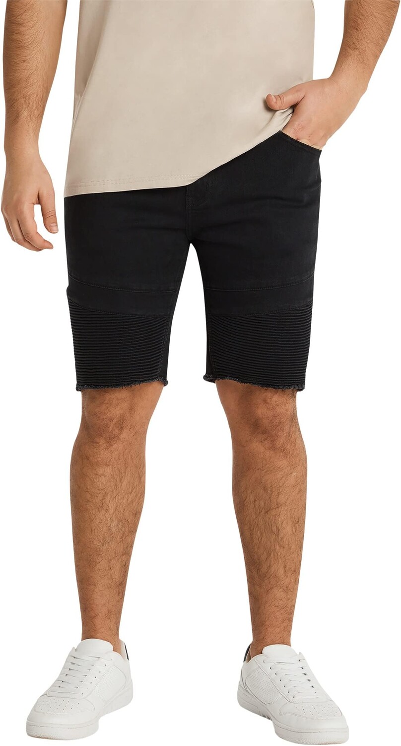 

Шорты Johnny Bigg Big & Tall Ryder Moto Panel Denim Shorts, черный