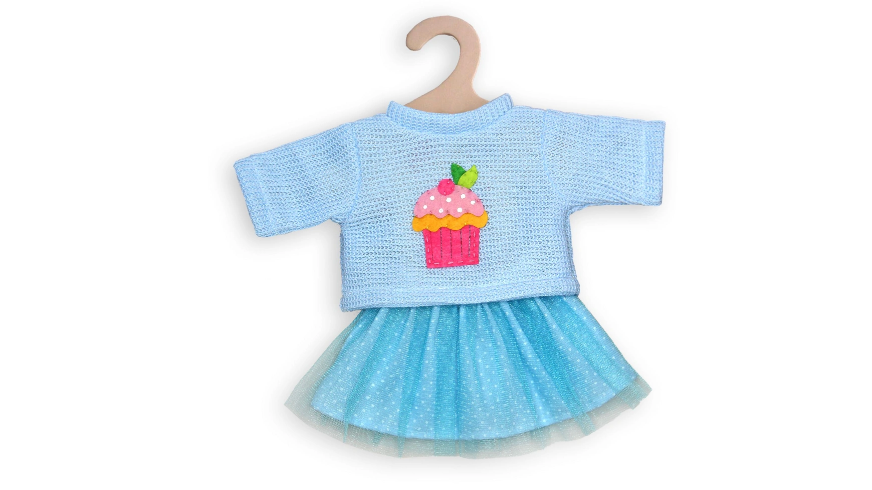 Кукольный свитер и тюлевая юбка кекс, размер 35 45 см Heless юбка с цветами 42 размер