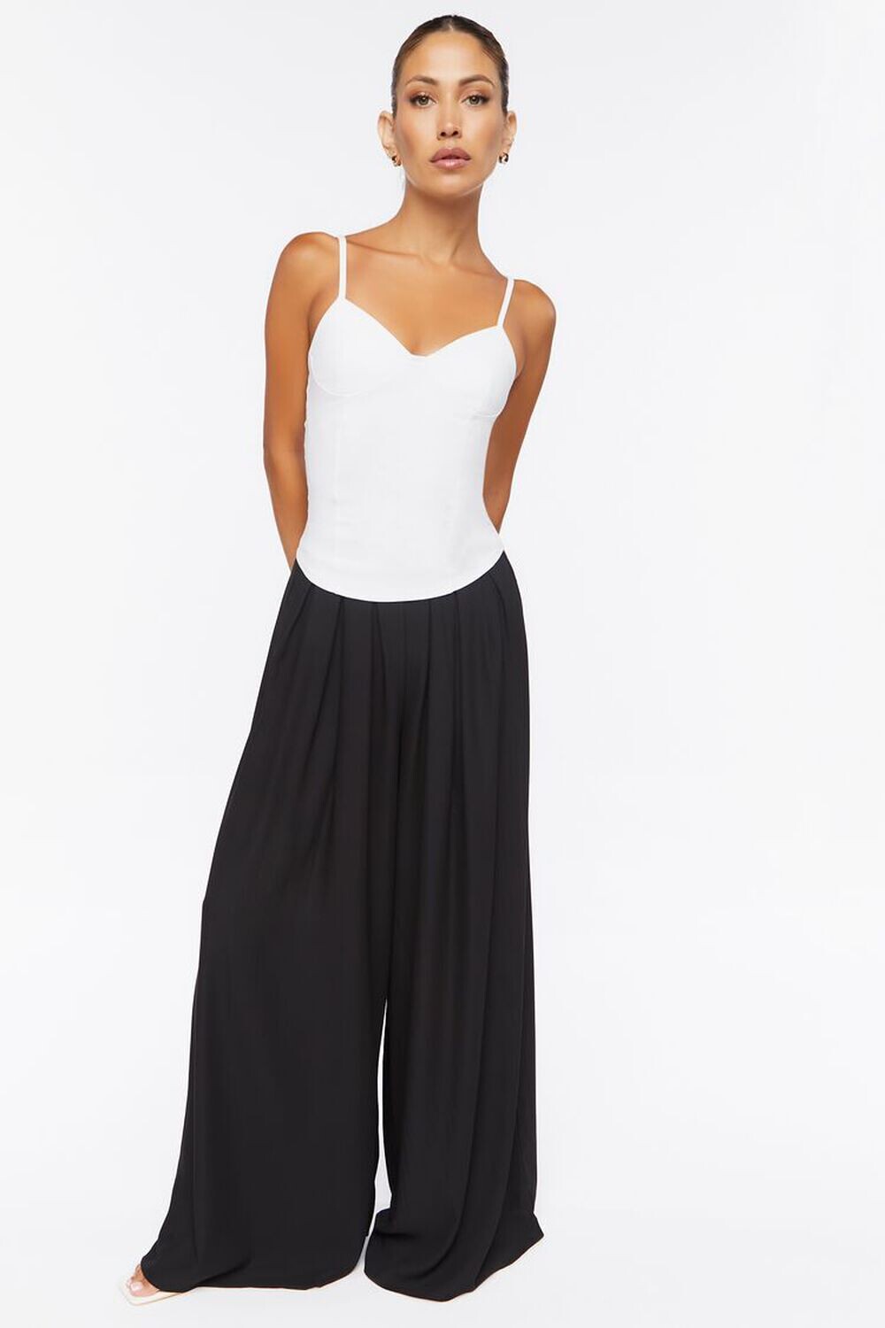 

Плиссированные брюки палаццо Forever 21, черный