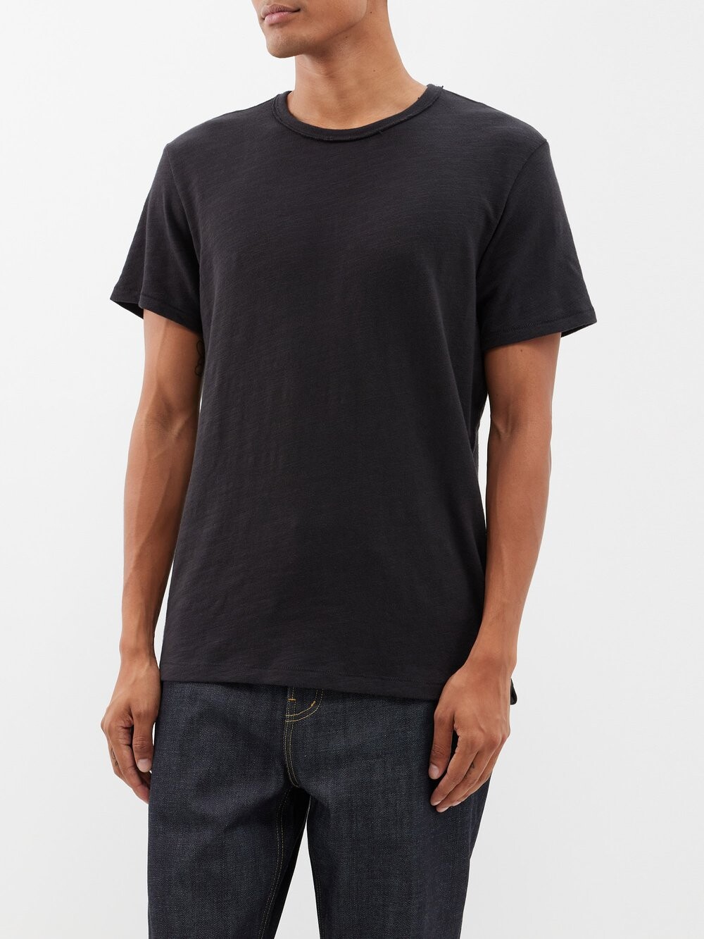 

Футболка из хлопкового джерси с круглым вырезом Rag & Bone, черный