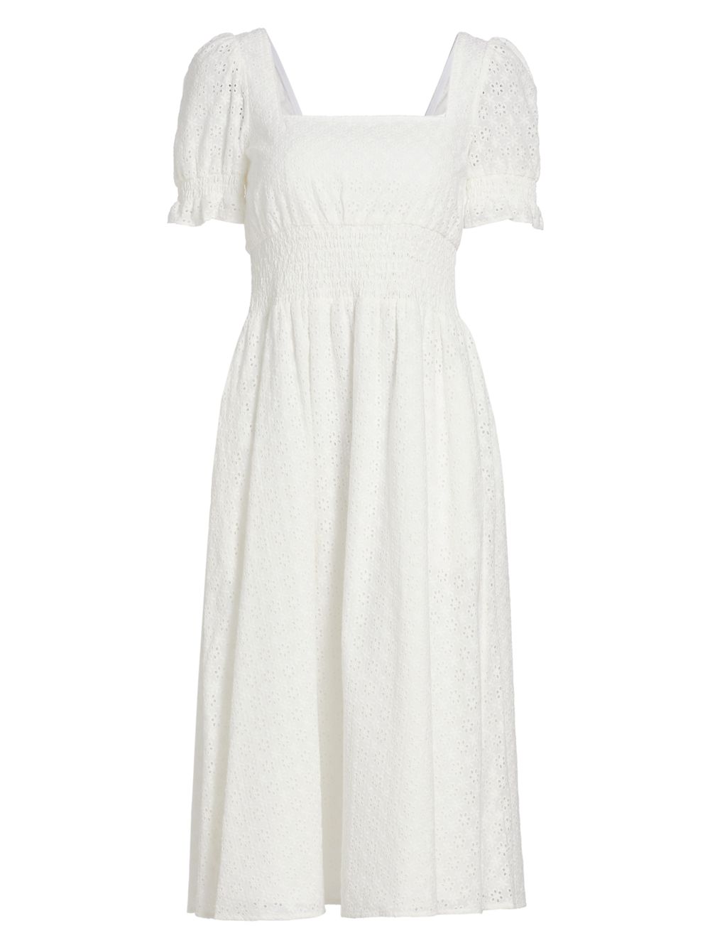 цена Присборенное платье Holland с люверсами HVN, белый