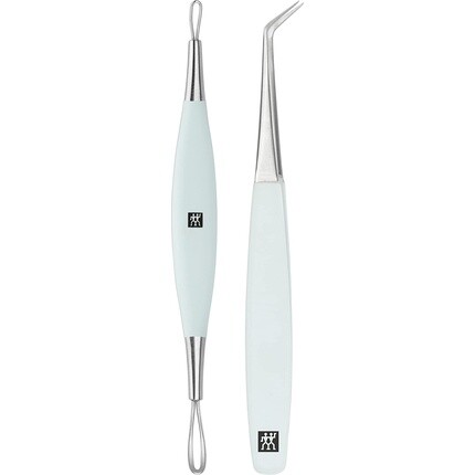 

ZWILLING TWINOX Набор для удаления черных точек из нержавеющей стали с 2 петлями и заостренным пинцетом для чистого извлечения - мятный