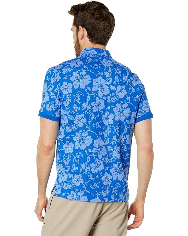 

Поло U.S. POLO ASSN. Floral Birdseye Slim Pique Polo, цвет British Blue