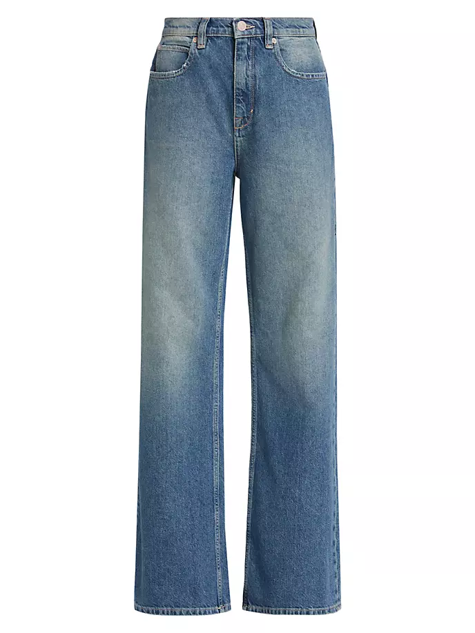 

Мешковатые джинсы Tinsley с высокой посадкой Free People, синий
