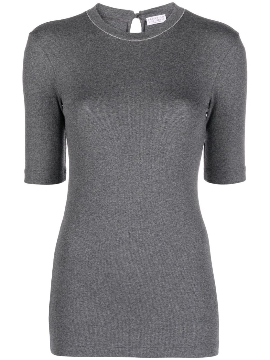 

Brunello Cucinelli футболка с декором Monili, серый
