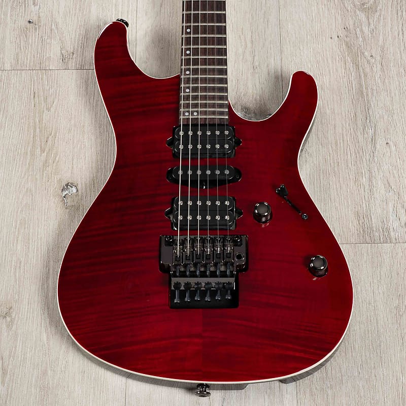 Электрогитара Ibanez KIKO100 Kiko Loureiro Signature Guitar, Rosewood, Transparent Ruby Red