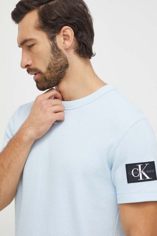 

Хлопковая футболка Calvin Klein Jeans, синий