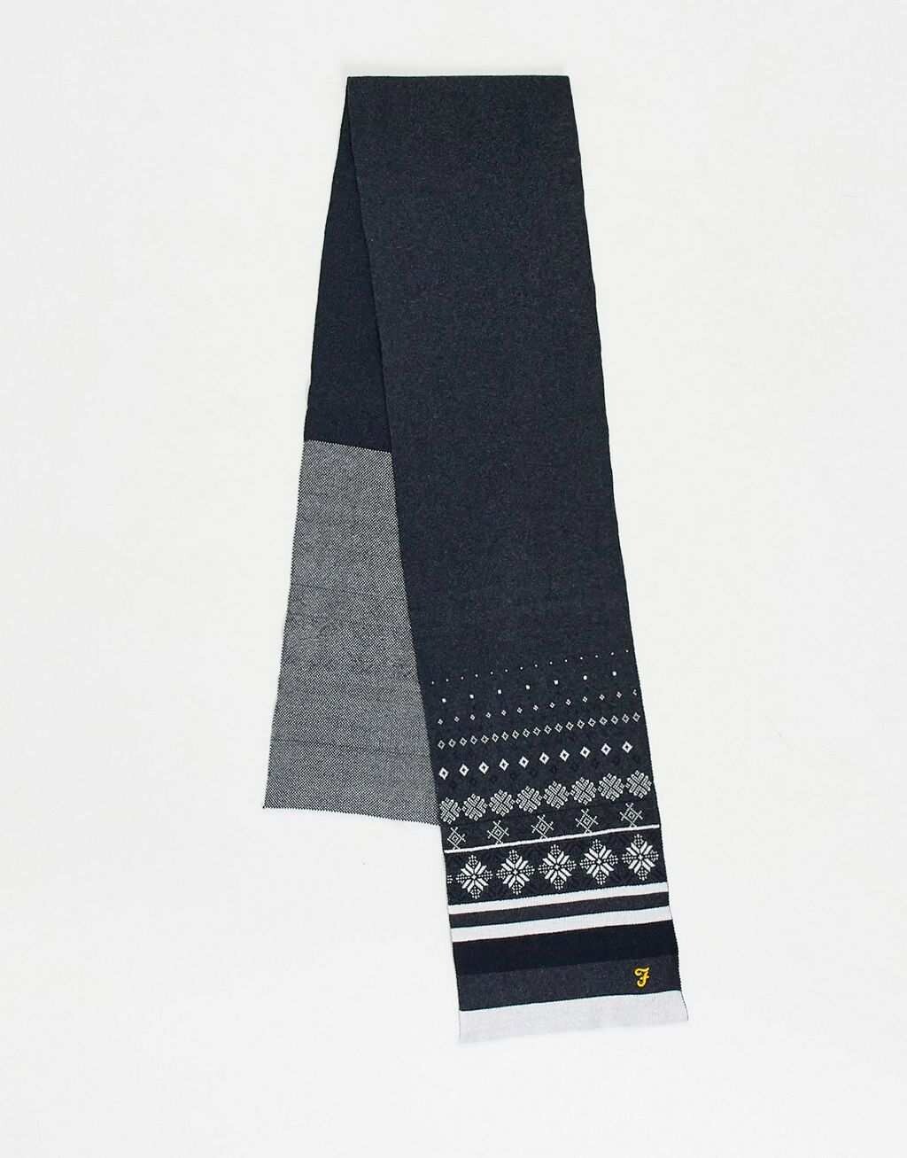 

Темно-серый шарф Fair Isle с логотипом Farah