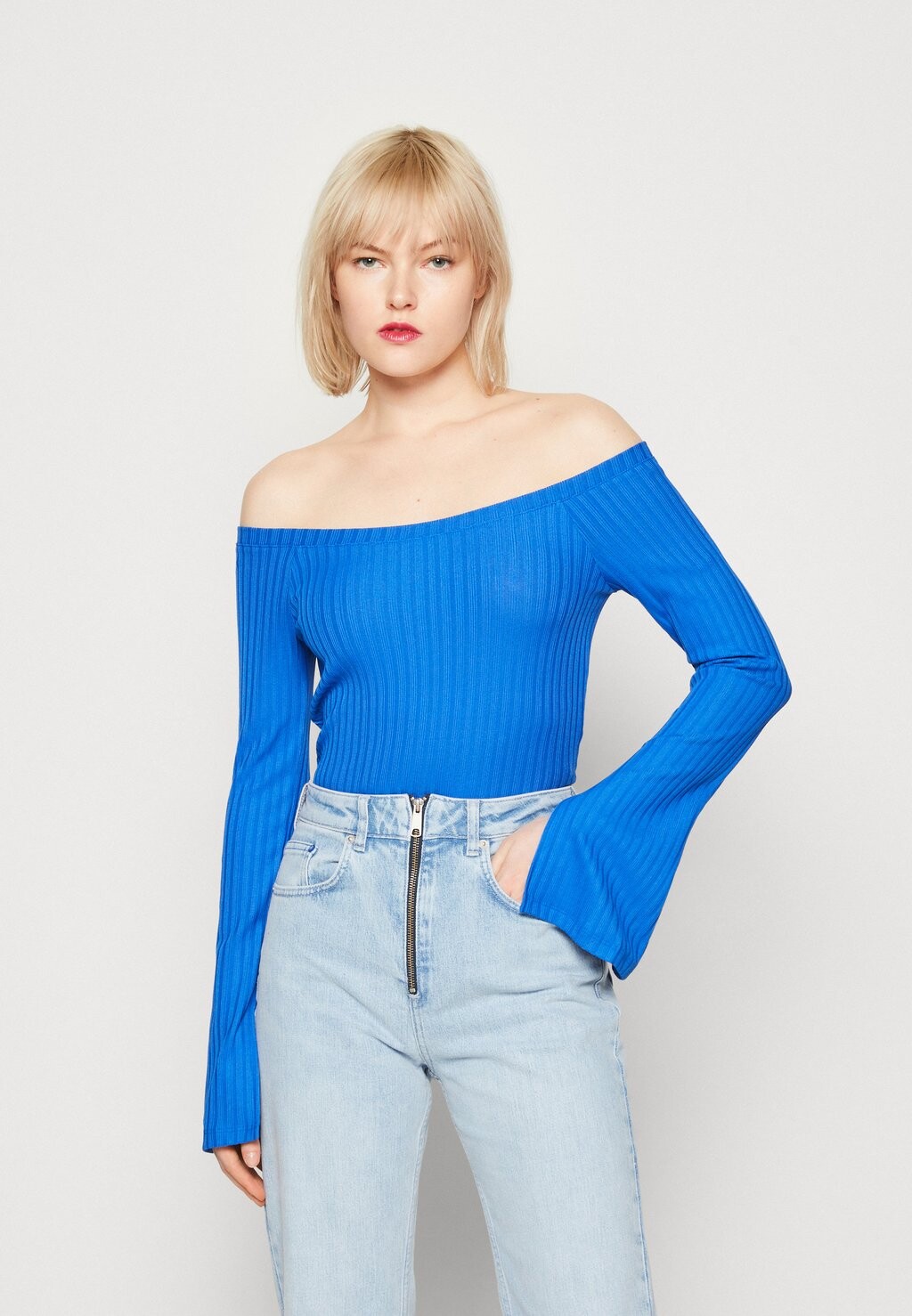 

Рубашка с длинным рукавом Gina Tricot, синий