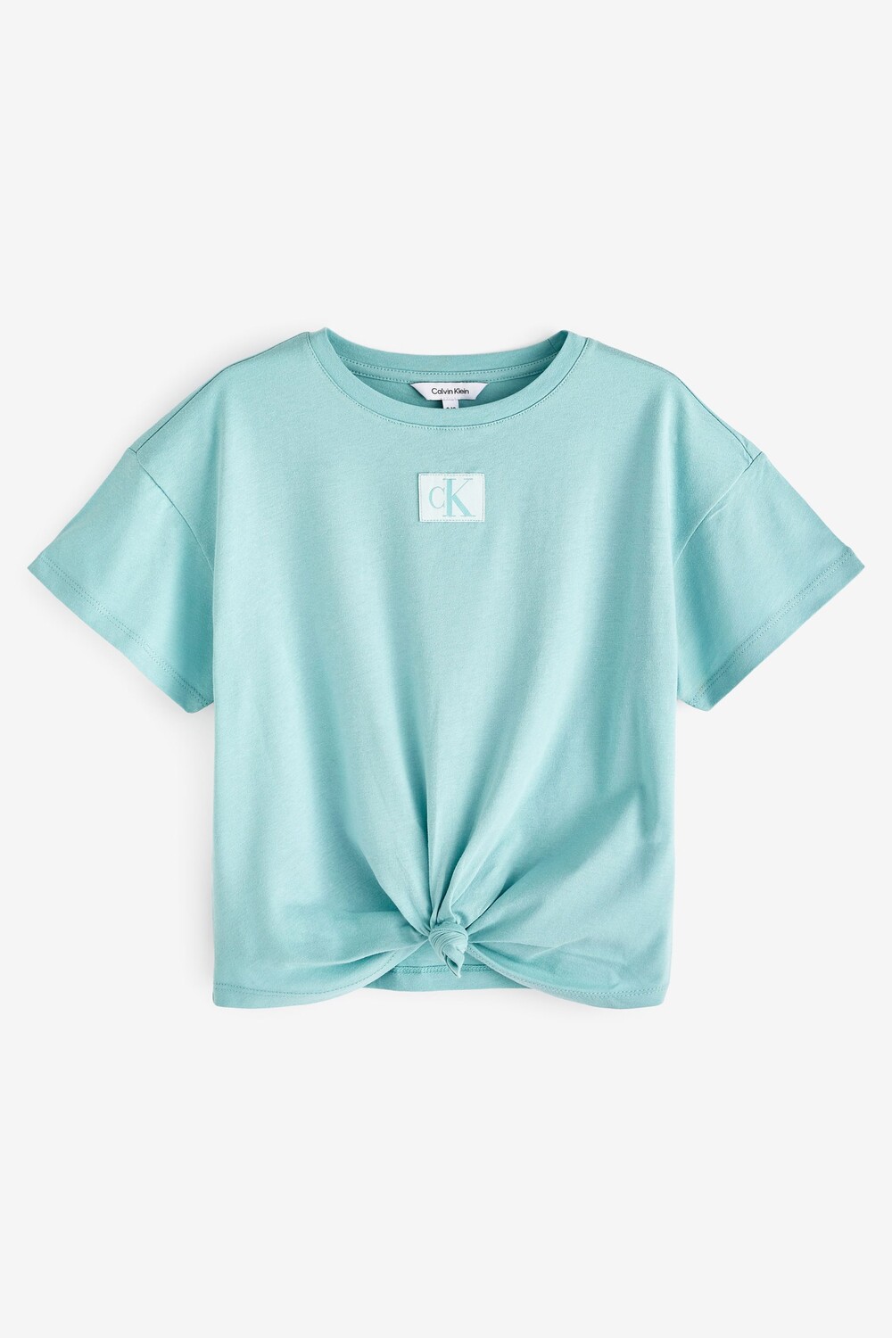 

Синяя футболка для девочки с декоративным узлом Calvin Klein, синий
