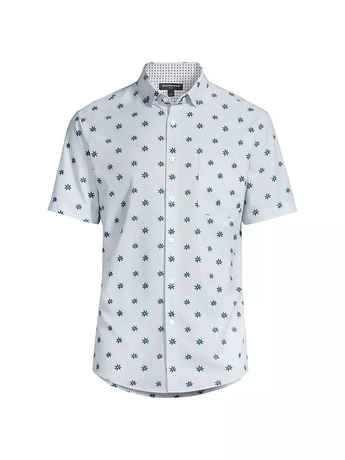 

Рубашка Leeward с короткими рукавами и цветочным принтом в горошек Mizzen+Main, цвет skyway floral dot