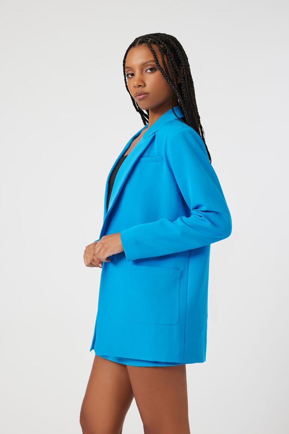 

Комплект из крепового пиджака и мини-юбки Forever 21, синий