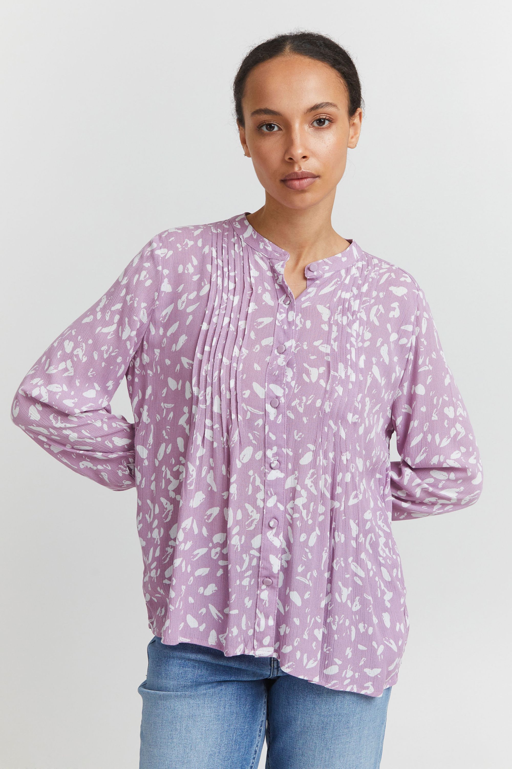 Блуза ICHI Langarm, фиолетовый