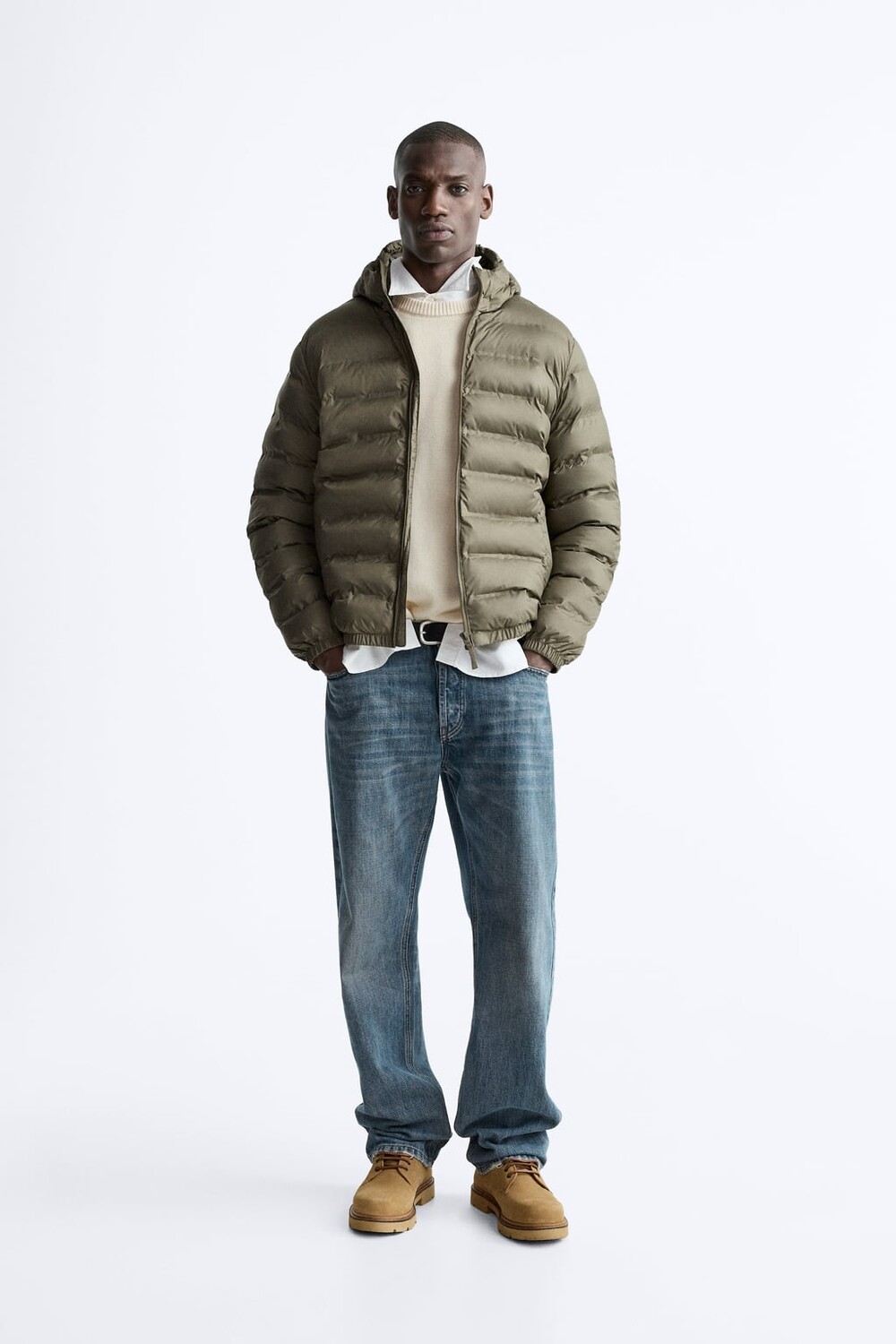

Легкая пуховик ZARA, хаки