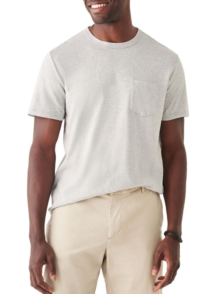 

Футболка с карманом и круглым вырезом Faherty Brand, цвет Heather Grey