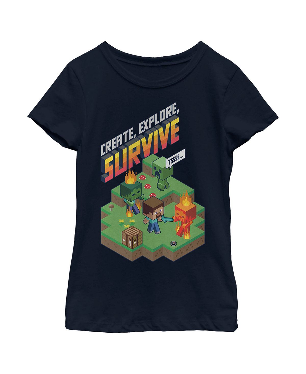 Детская футболка Minecraft Steve Create Explore Survive для девочек  Microsoft – заказать из-за рубежа в «CDEK.Shopping»